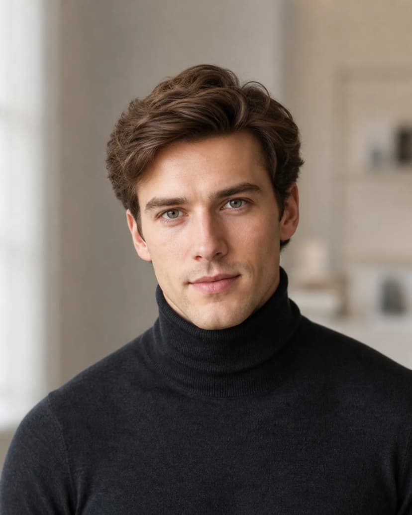 Beispiel für outfit im Paket Wissenschaftler und Speaker: Merino-Rollkragenpullover