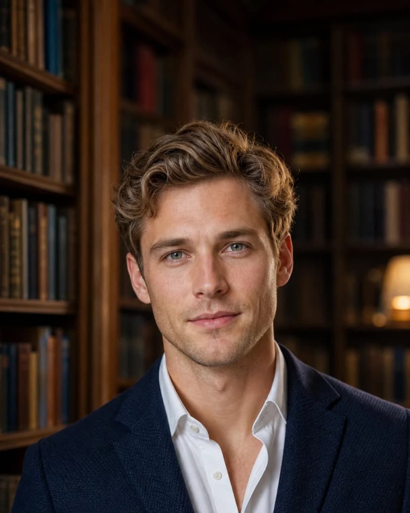 Beispiel für hintergrund im Paket Wissenschaftler und Speaker: Arbeitszimmer mit Bücherregalen