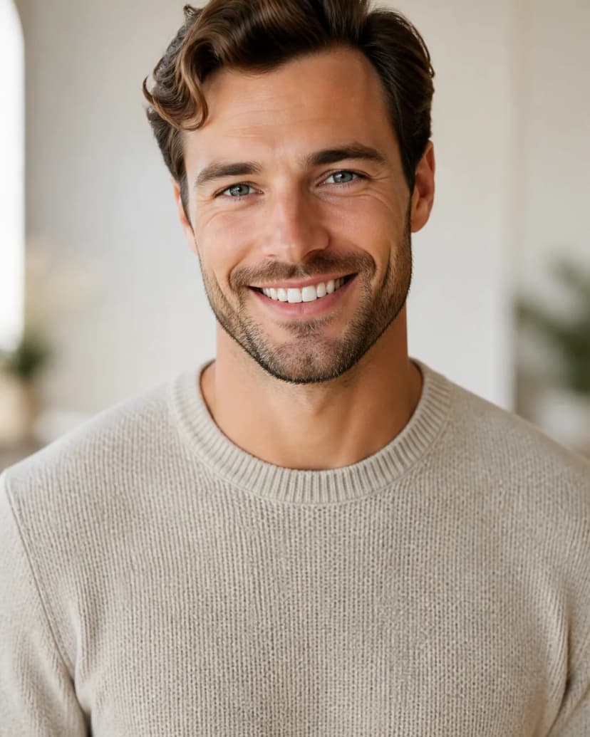 Dating profile picture idea: casual knit sweater outfit