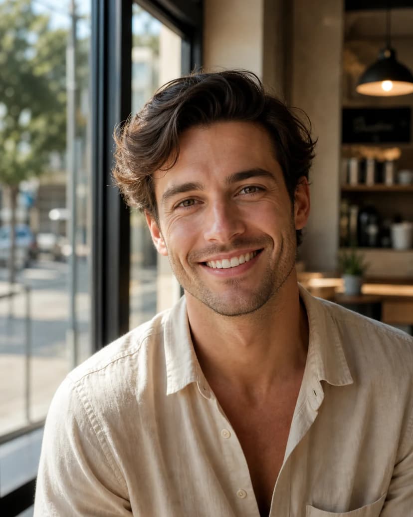 Beispiel für hintergrund im Paket Dating-Profile: Sonniges Caféfenster