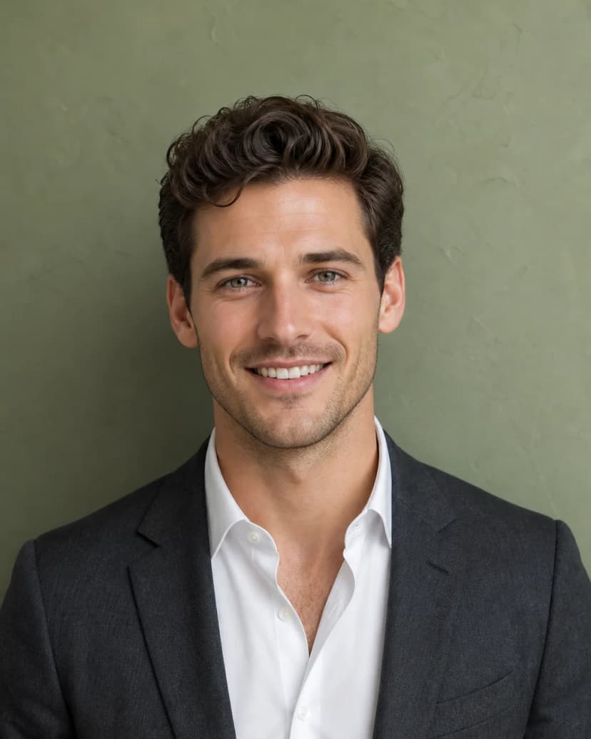 Muted sage wall, LinkedIn Headshots example