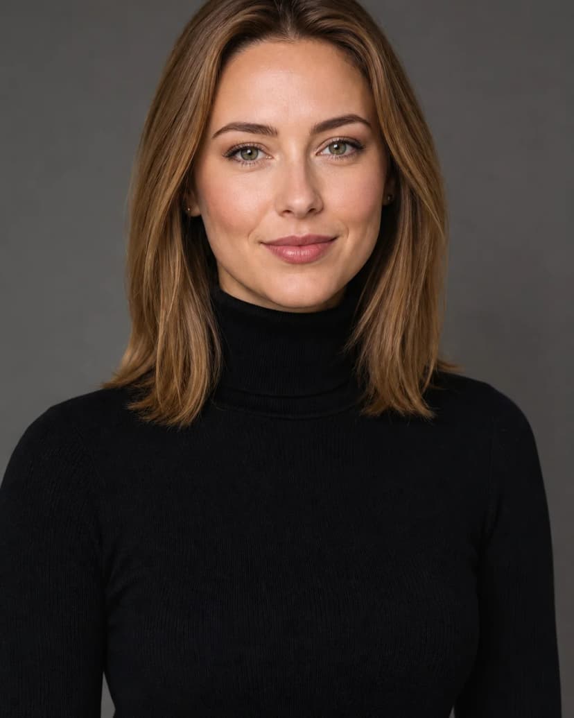 Beispiel für outfit im Paket LinkedIn-Profilbilder: Schwarzer Rollkragenpullover